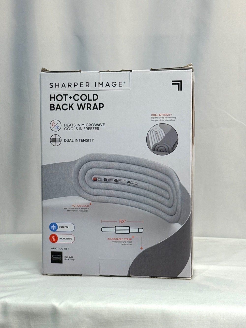 Sharper Image Gray Hot + Cold Back Wrap - Soft Therapeutic Wrap